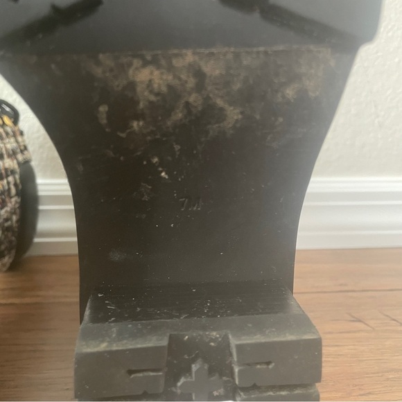 Tory Burch tweed combat boots fall boots winter boots lace up boots black bootie - Picture 9 of 16